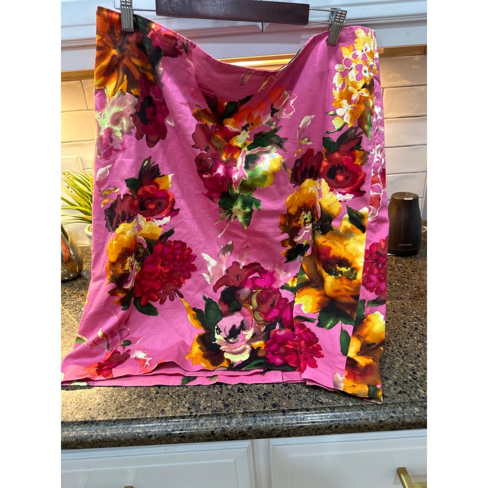 talbots lined flowered skirt 18